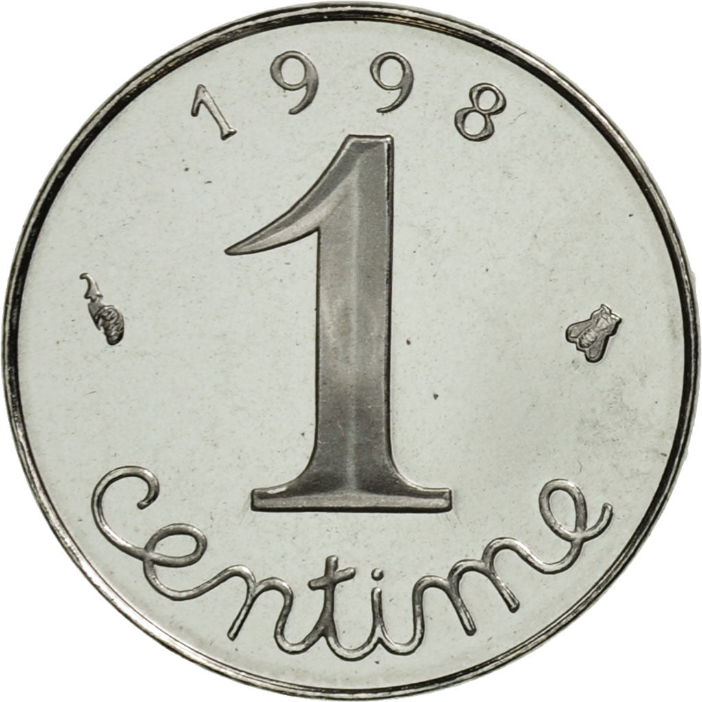 Frankreich, Épi, Centime, 1998, Paris, STGL, Stainless Steel, KM:928