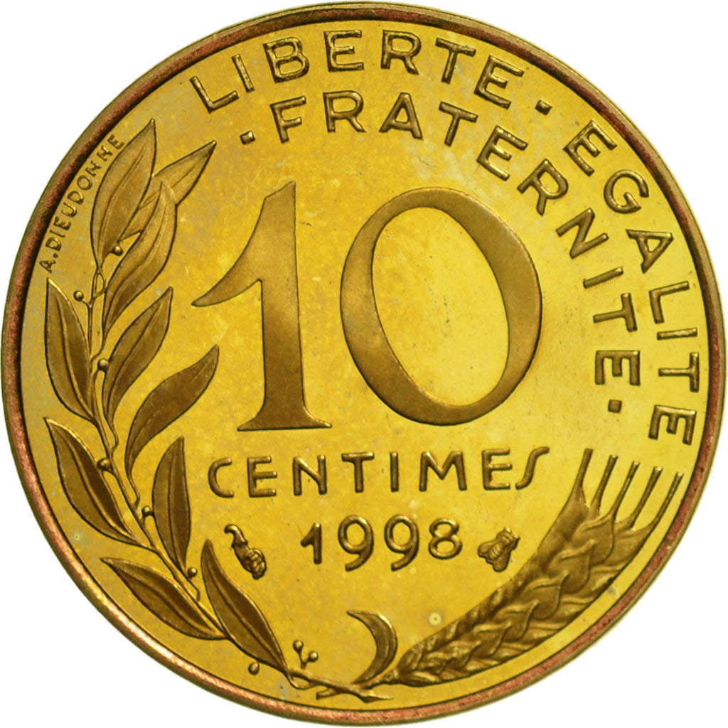 Frankreich, Marianne, 10 Centimes, 1998, Paris, STGL, Aluminum-Bronze, KM:929