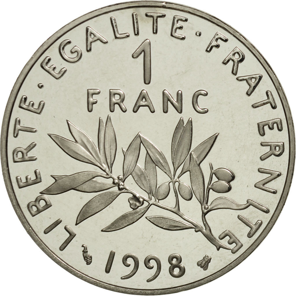 Coin, France, Semeuse, Franc, 1998, Paris, MS(65-70), Nickel, KM:925.2