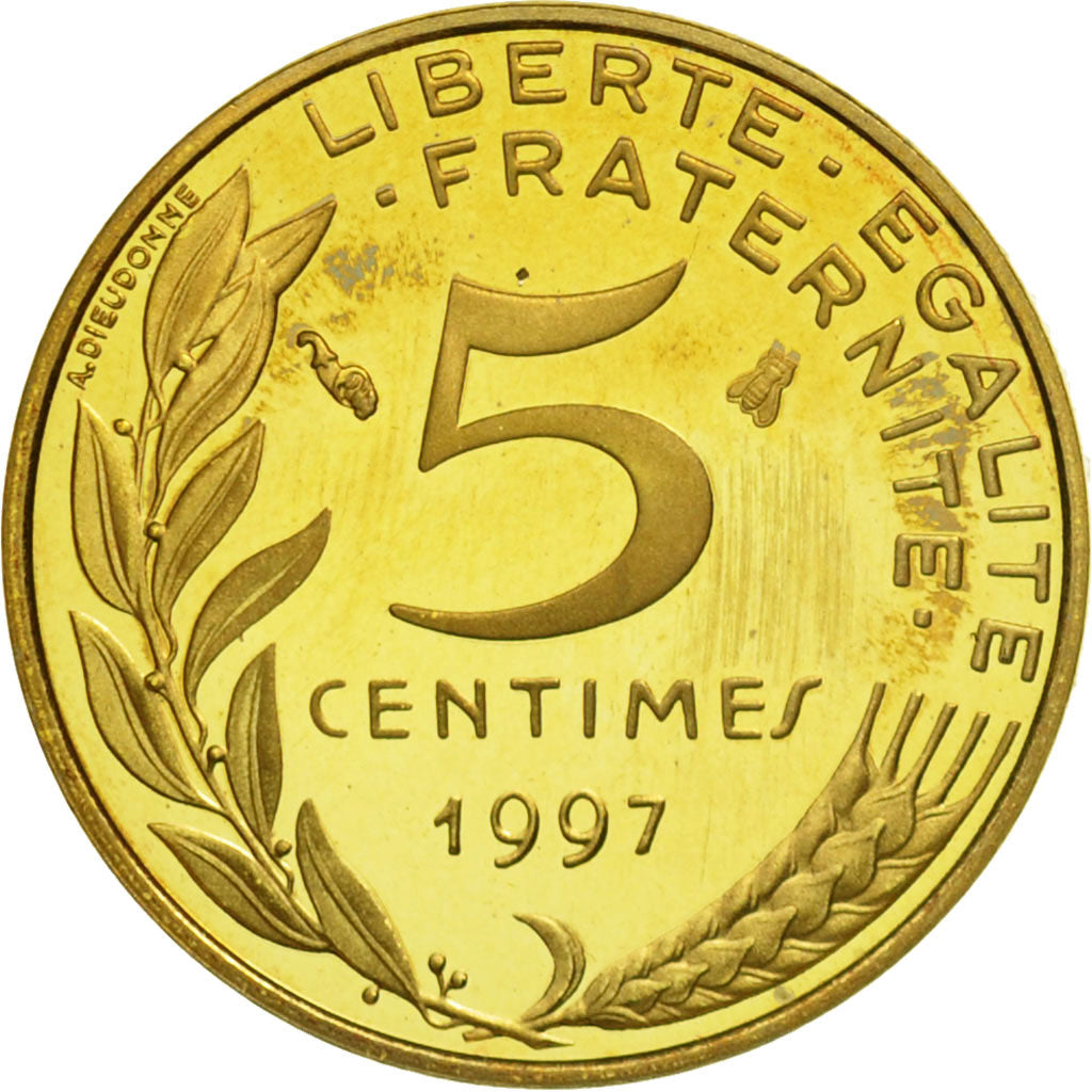 Frankreich, Marianne, 5 Centimes, 1997, Paris, STGL, Aluminum-Bronze, KM:933
