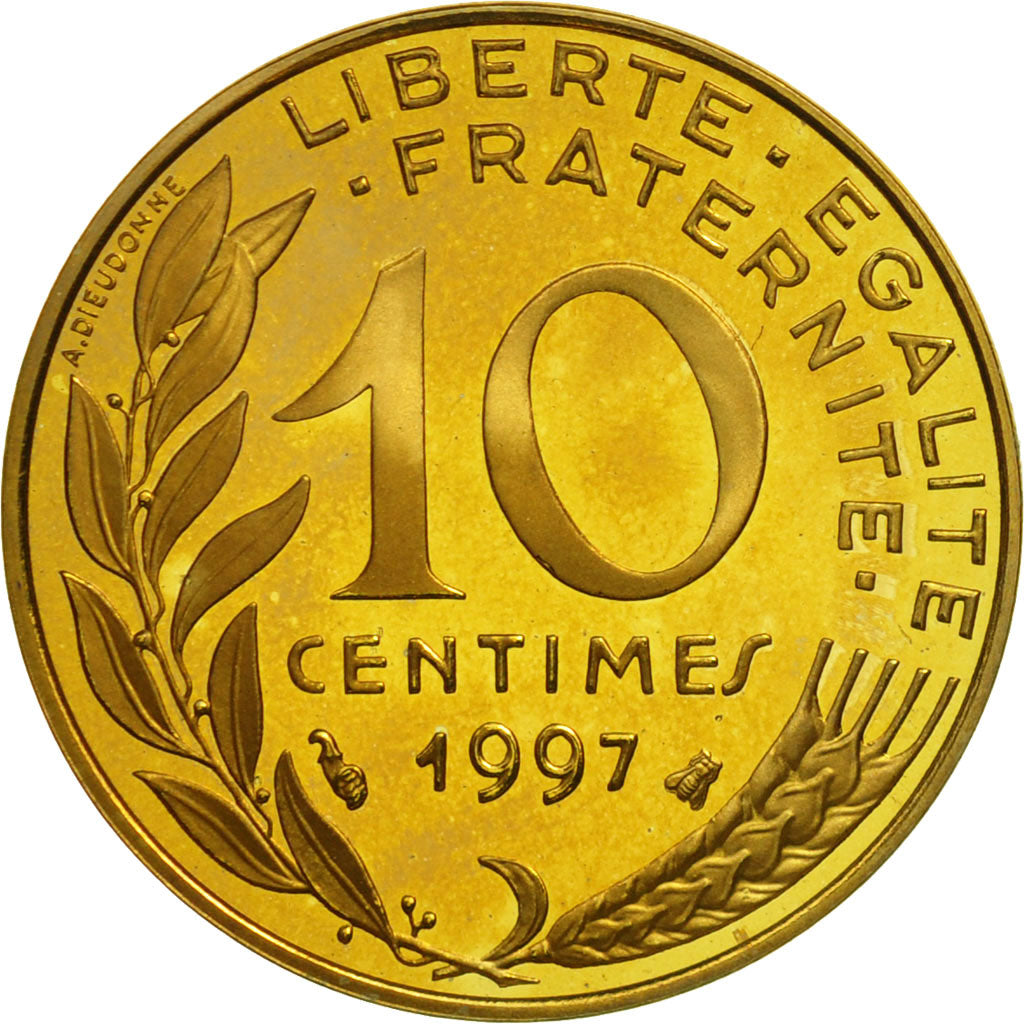 Coin, France, Marianne, 10 Centimes, 1997, Paris, MS(65-70), Aluminum-Bronze