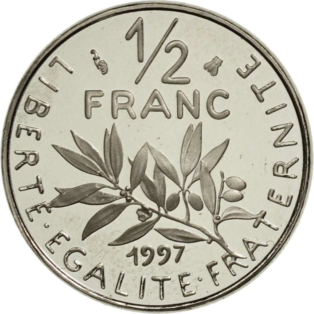 France, Semeuse, 1/2 Franc, PROOF 1997, Paris, MS(65-70), Nickel, KM:931.2