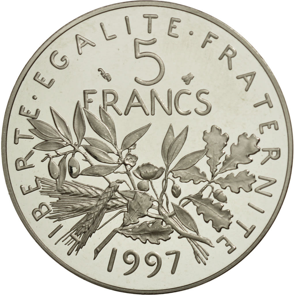 Francia, Semeuse, 5 Francs, 1997, Paris, FDC, Nichel placcato rame-nichel