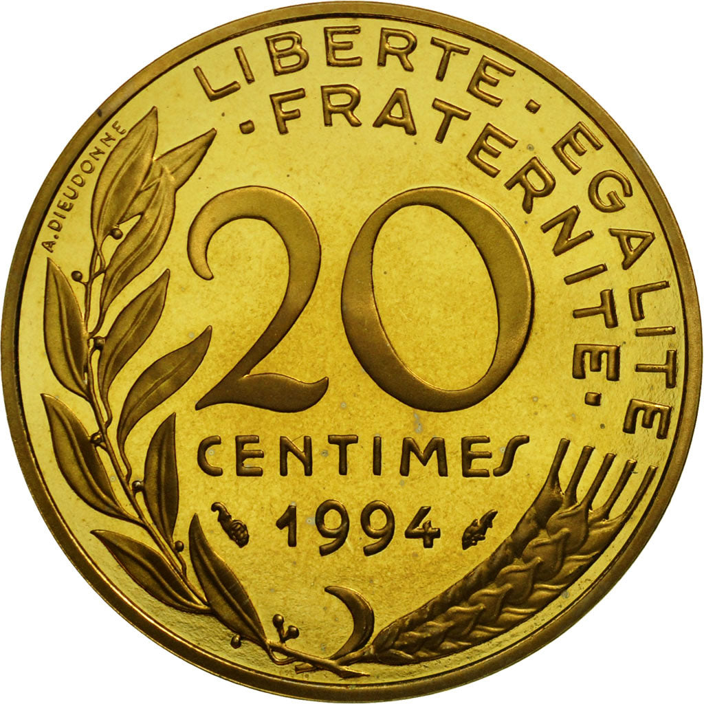 Coin, France, Marianne, 20 Centimes, 1994, Paris, MS(65-70), Aluminum-Bronze