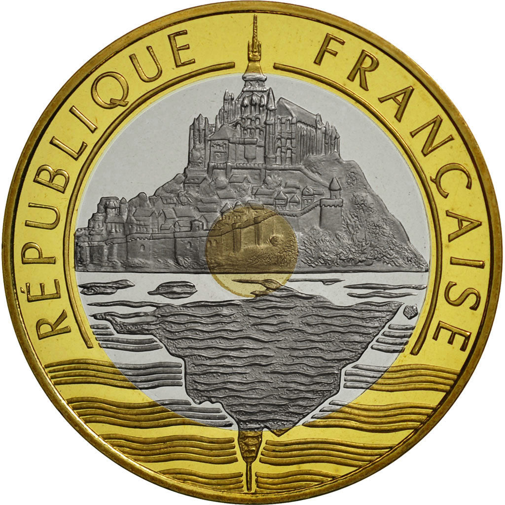 Monnaie, France, Mont Saint Michel, 20 Francs, 1994, Paris, FDC, Tri-Metallic