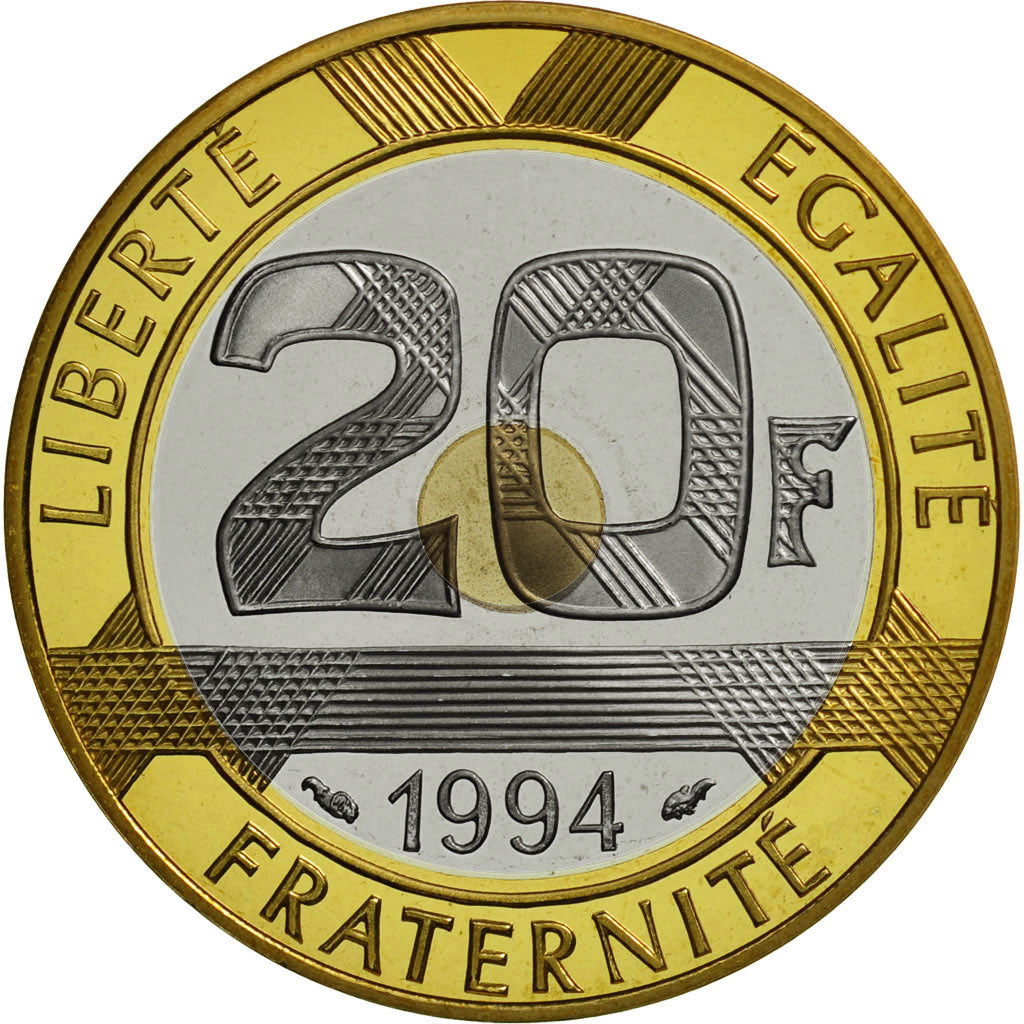 Monnaie, France, Mont Saint Michel, 20 Francs, 1994, Paris, FDC, Tri-Metallic