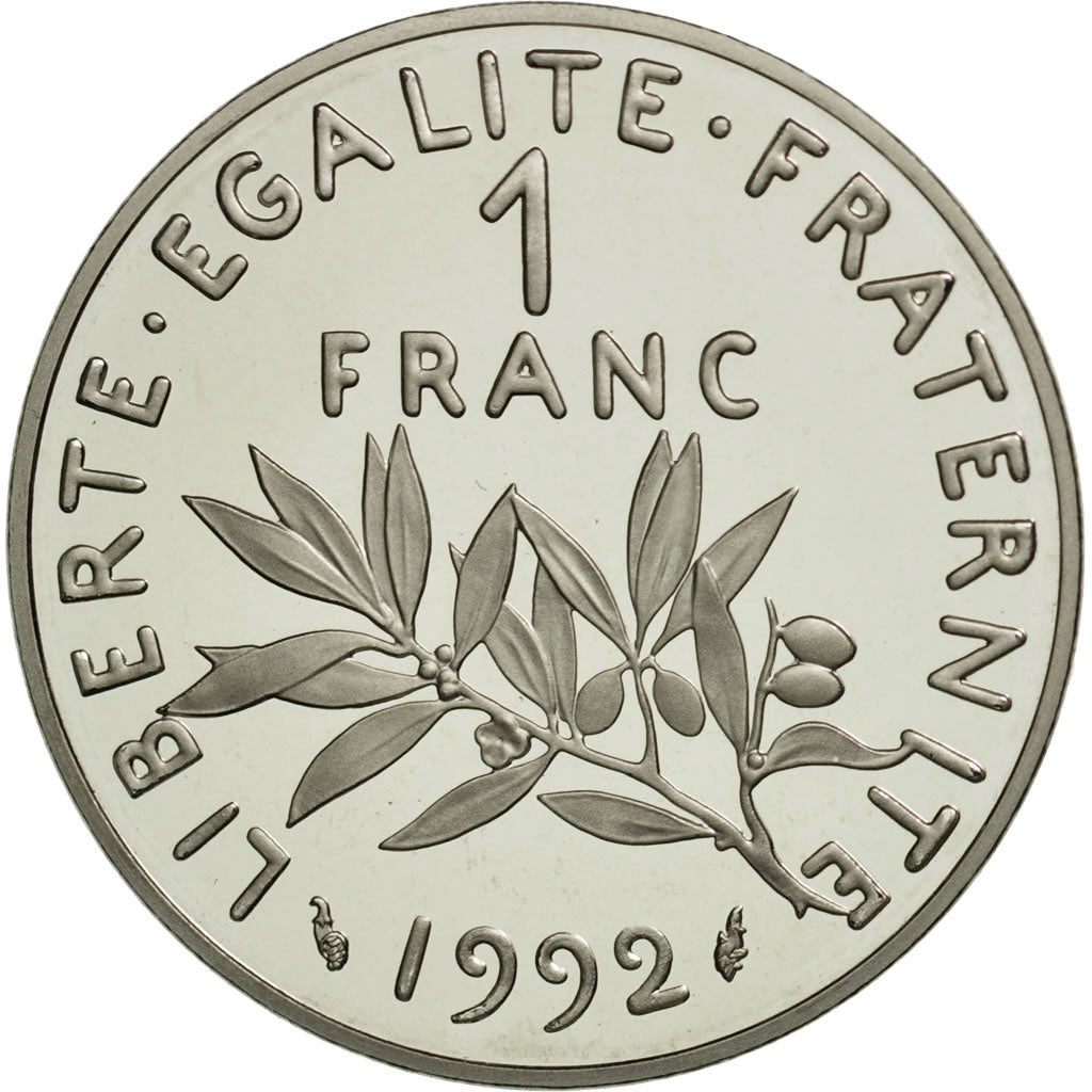 Coin, France, Semeuse, Franc, 1992, Paris, MS(65-70), Nickel, KM:925.2