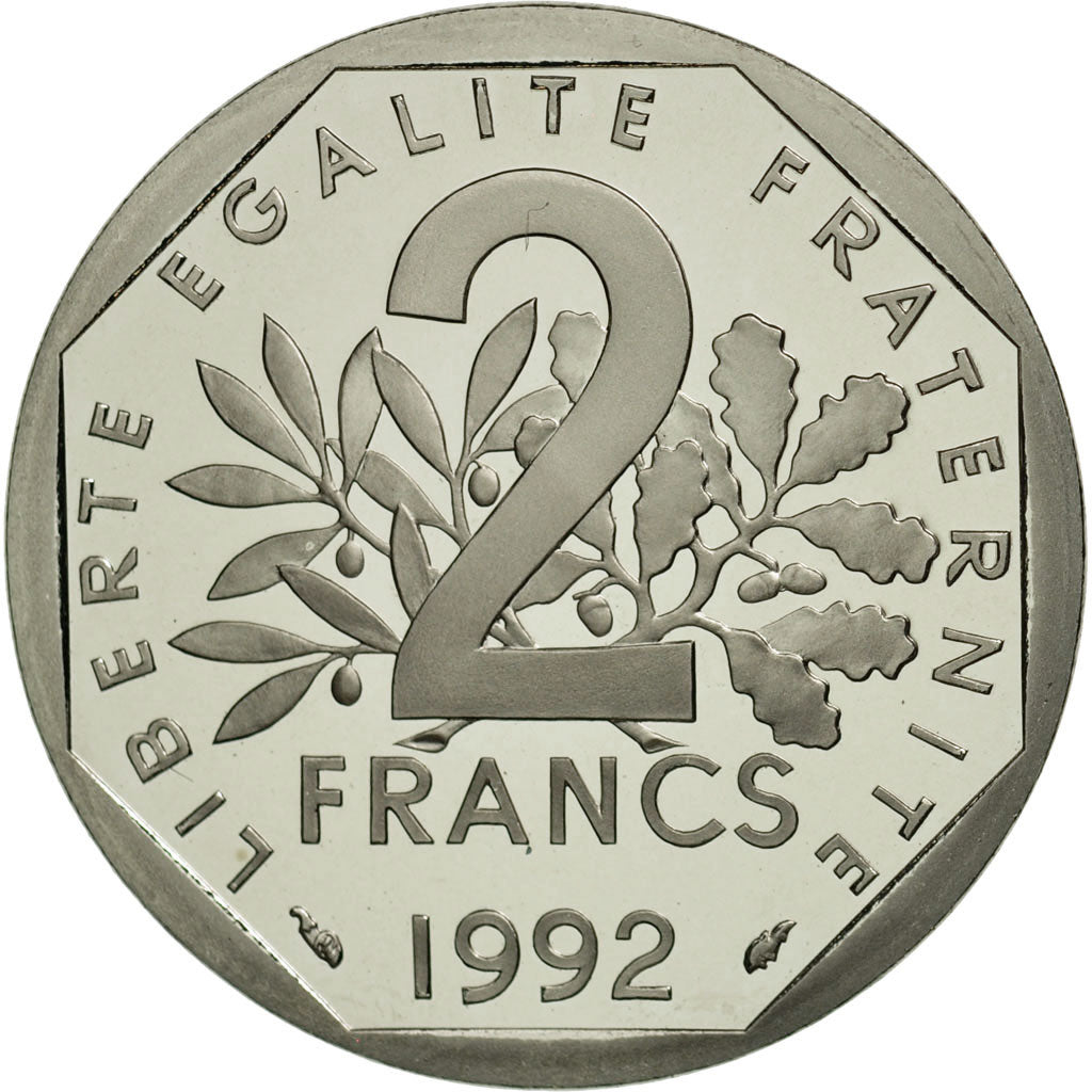 Coin, France, Semeuse, 2 Francs, 1992, Paris, MS(65-70), Nickel, KM:942.2