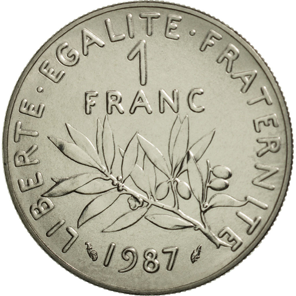 Moneta, Francia, Semeuse, Franc, 1987, Paris, FDC, Nichel, KM:925.1, Gadoury:474