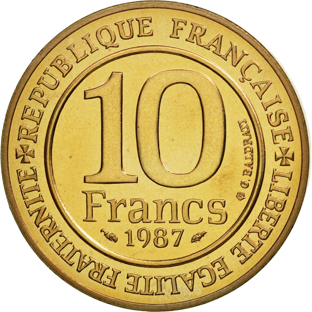 Coin, France, Hugues Capet, 10 Francs, 1987, Paris, MS(65-70), Silver, KM:961