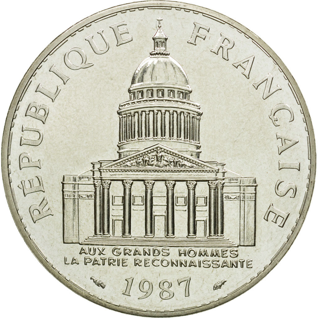 Moneta, Francia, Panthéon, 100 Francs, 1987, Paris, FDC, Argento, KM:951.1