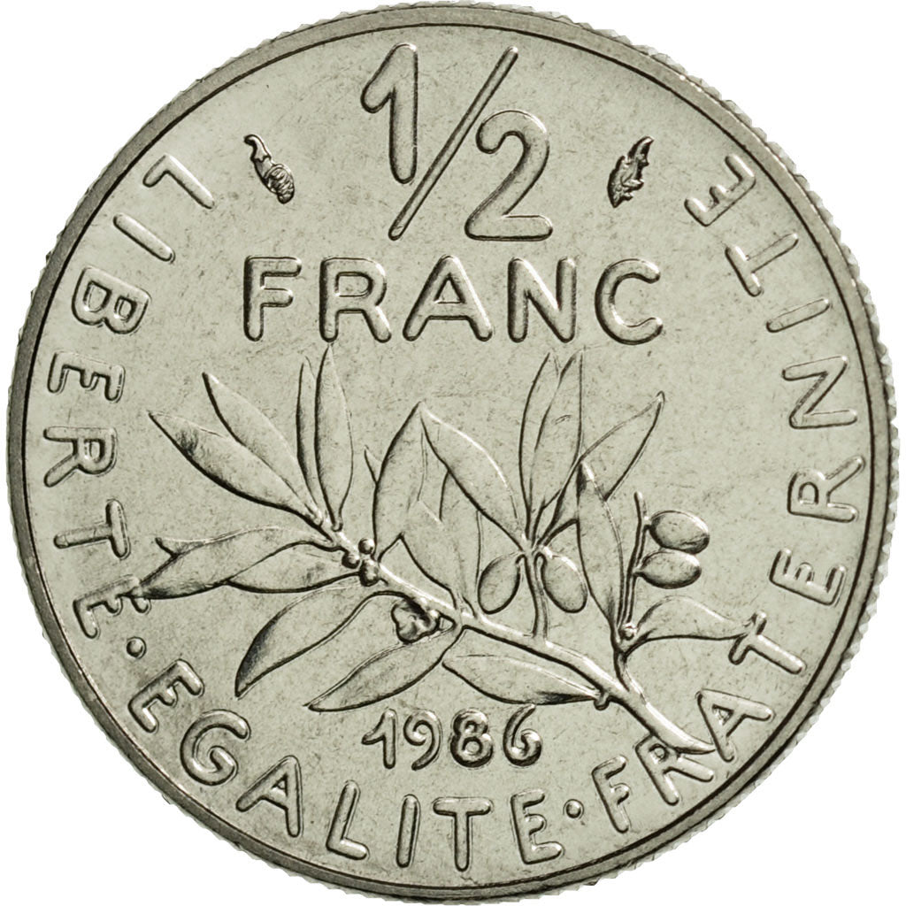 Munten, Frankrijk, Semeuse, 1/2 Franc, 1986, Paris, FDC, Nickel, KM:931.1