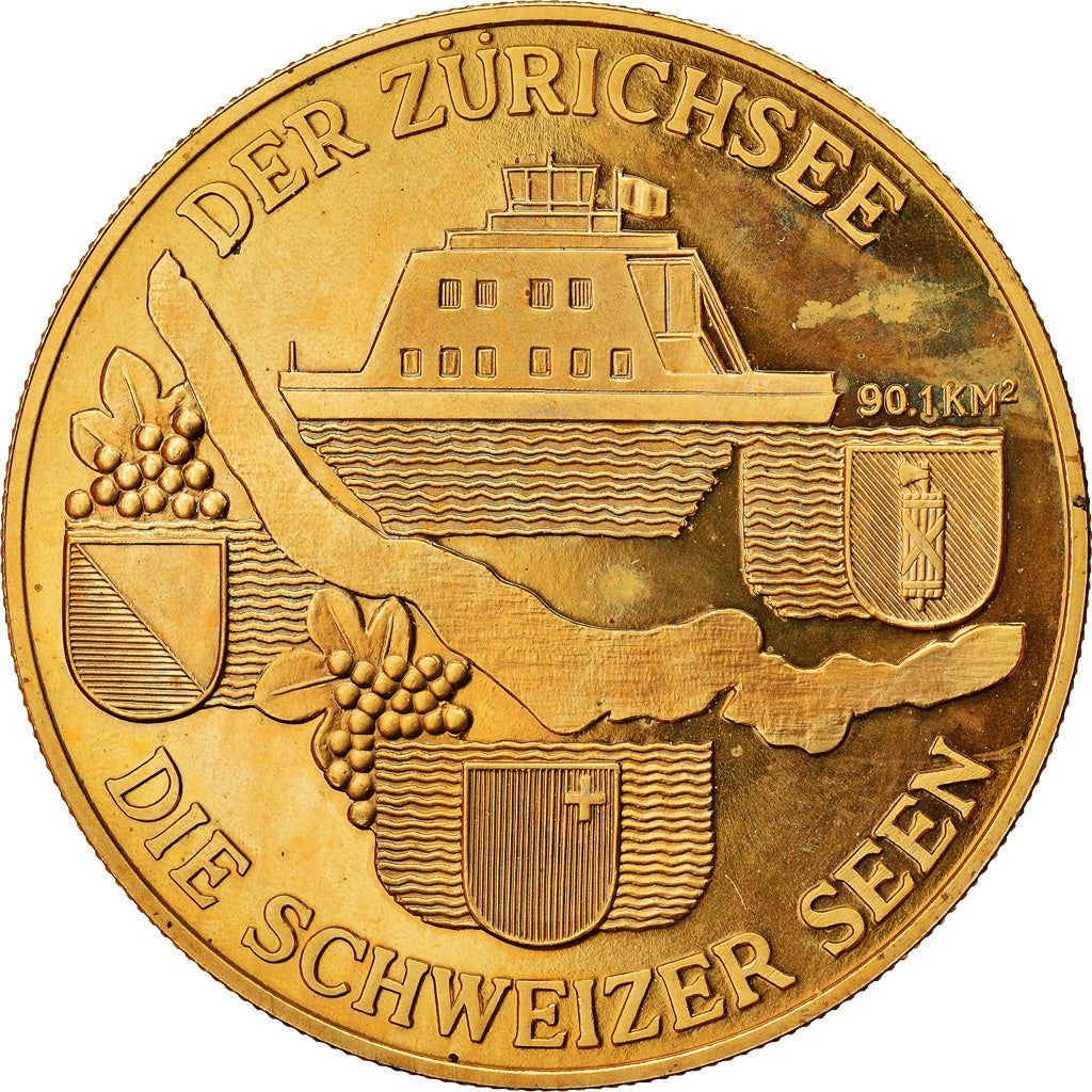 Switzerland, Medal, Der Zürichsee, Die Schweizer Seen, MS(64), Copper-Nickel