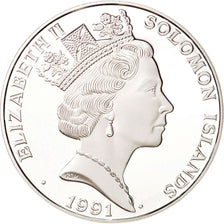 Münze, Salomonen, 10 Dollars, 1991, STGL, Silber, KM:48