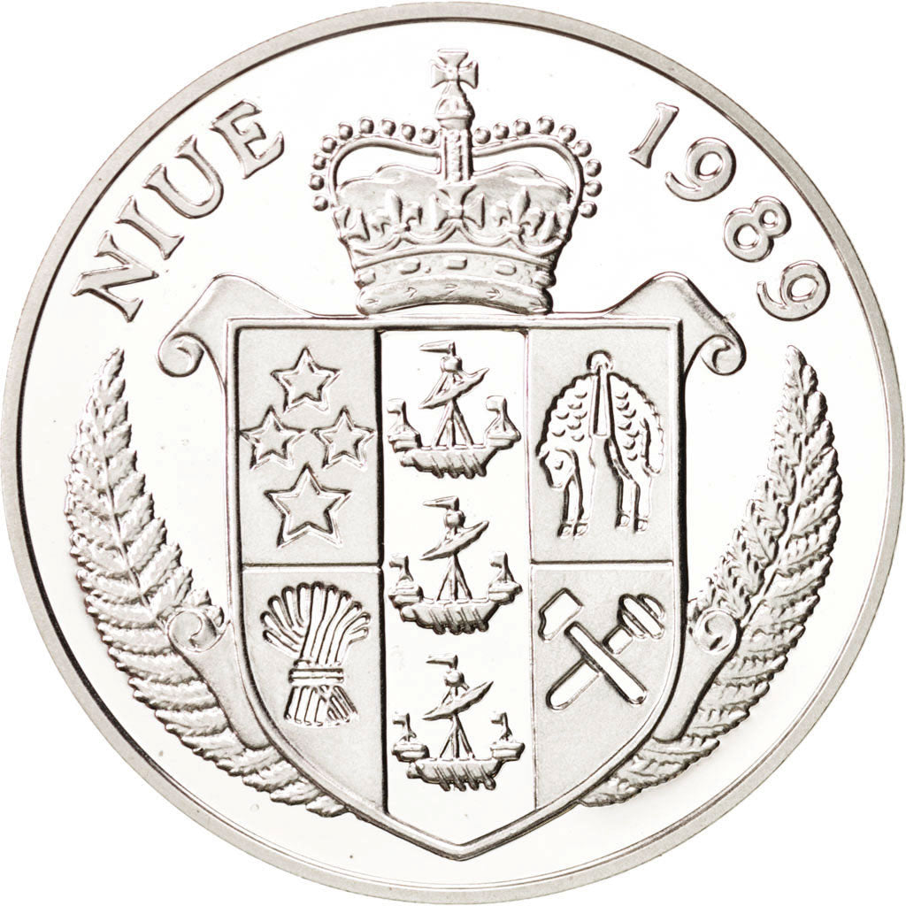 Münze, Niue, Elizabeth II, 50 Dollars, 1989, STGL, Silber, KM:27