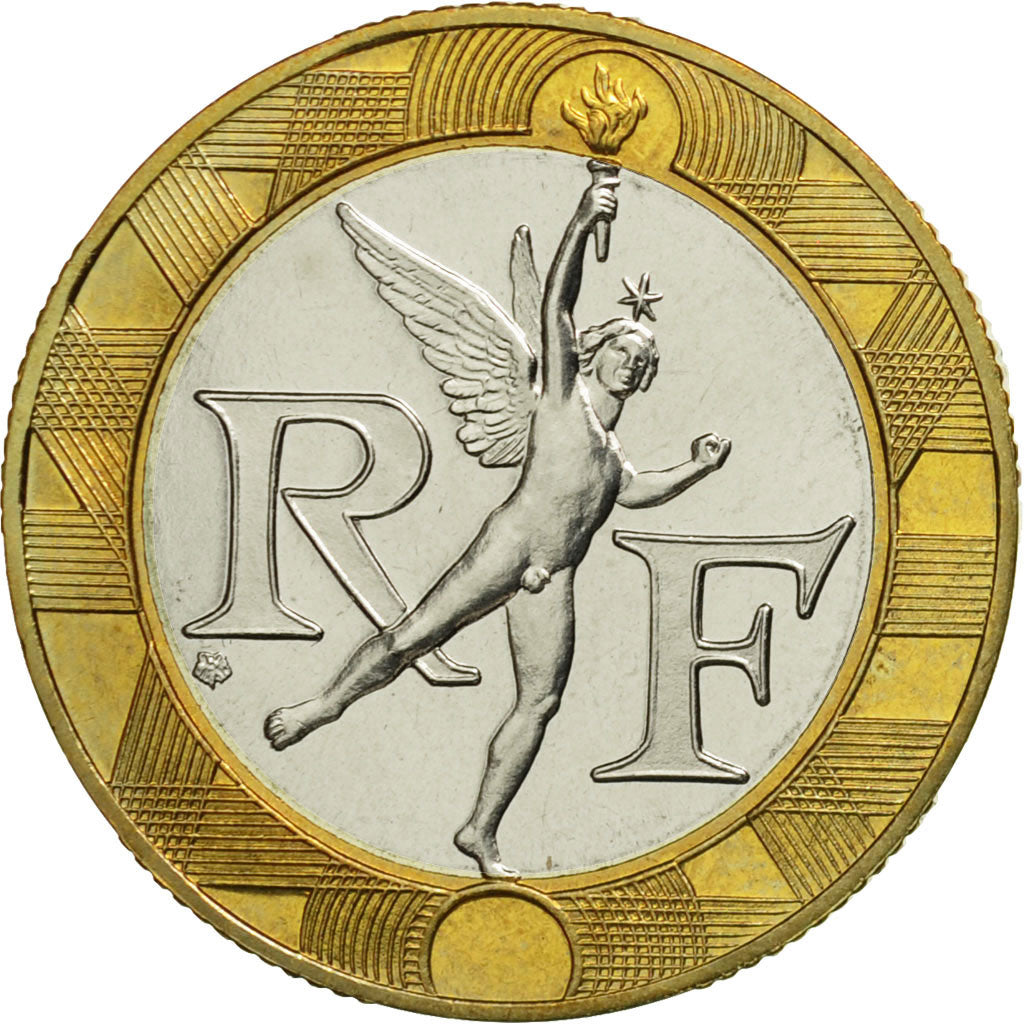 France, Génie, 10 Francs, 1988, Paris, MS(65-70), Bi-Metallic, KM:964.1