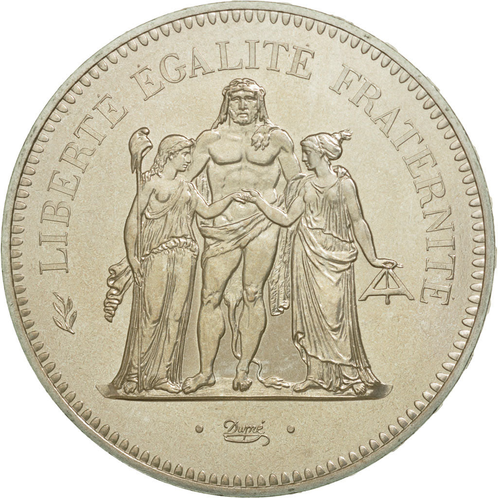 Coin, France, Hercule, 50 Francs, 1976, Paris, MS(65-70), Silver, KM:941.1