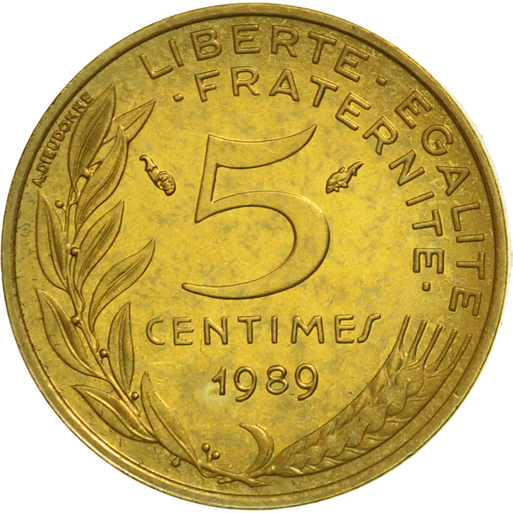 Coin, France, Marianne, 5 Centimes, 1989, Paris, MS(65-70), Aluminum-Bronze