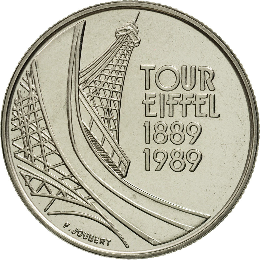 Coin, France, Tour Eiffel, 5 Francs, 1989, Paris, MS(65-70), Nickel, KM:968