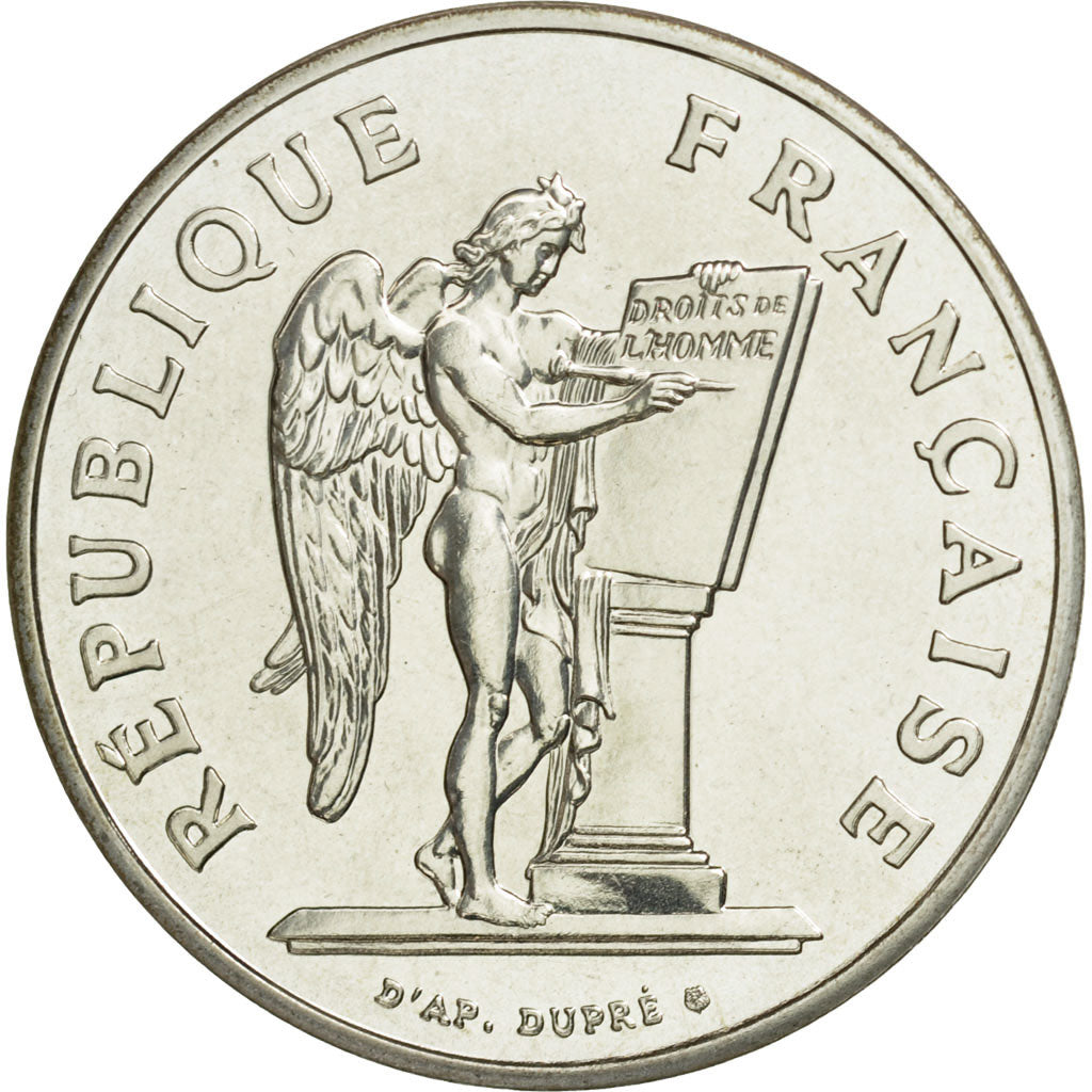 Coin, France, Droits de l'Homme, 100 Francs, 1989, Paris, MS(65-70), Silver