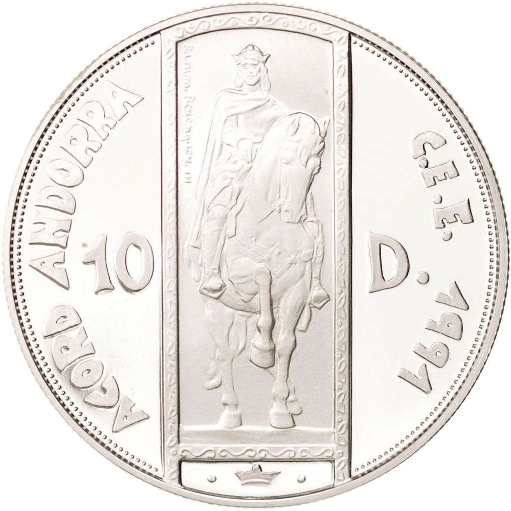 Munten, Andorra, 10 Diners, 1995, FDC, Zilver, KM:105