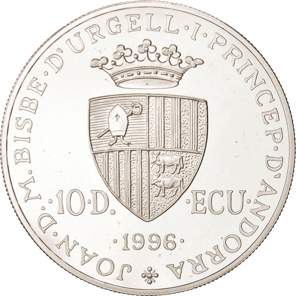 ANDORRA, 10 Diners, 1996, KM #121, MS(65-70), Silver, 31.46