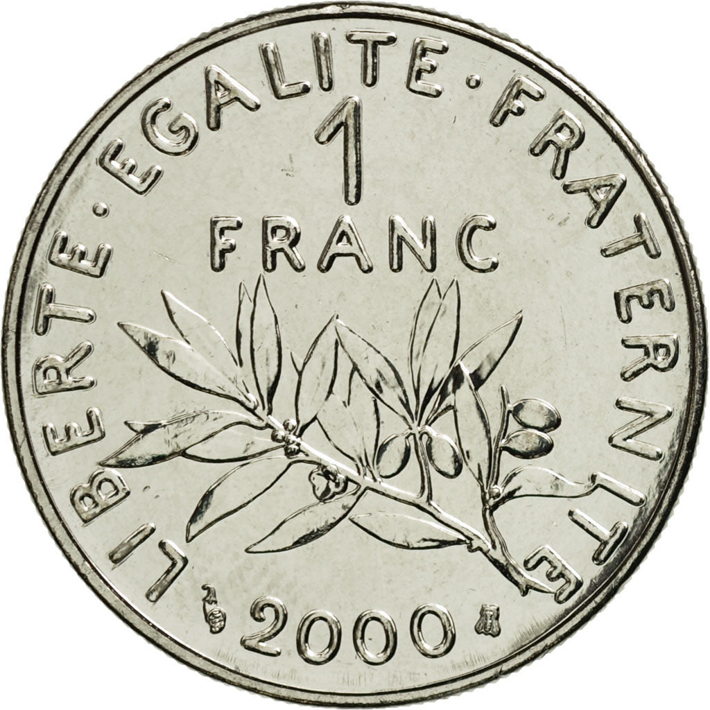 Coin, France, Semeuse, Franc, 2000, Paris, MS(65-70), Nickel, KM:925.2