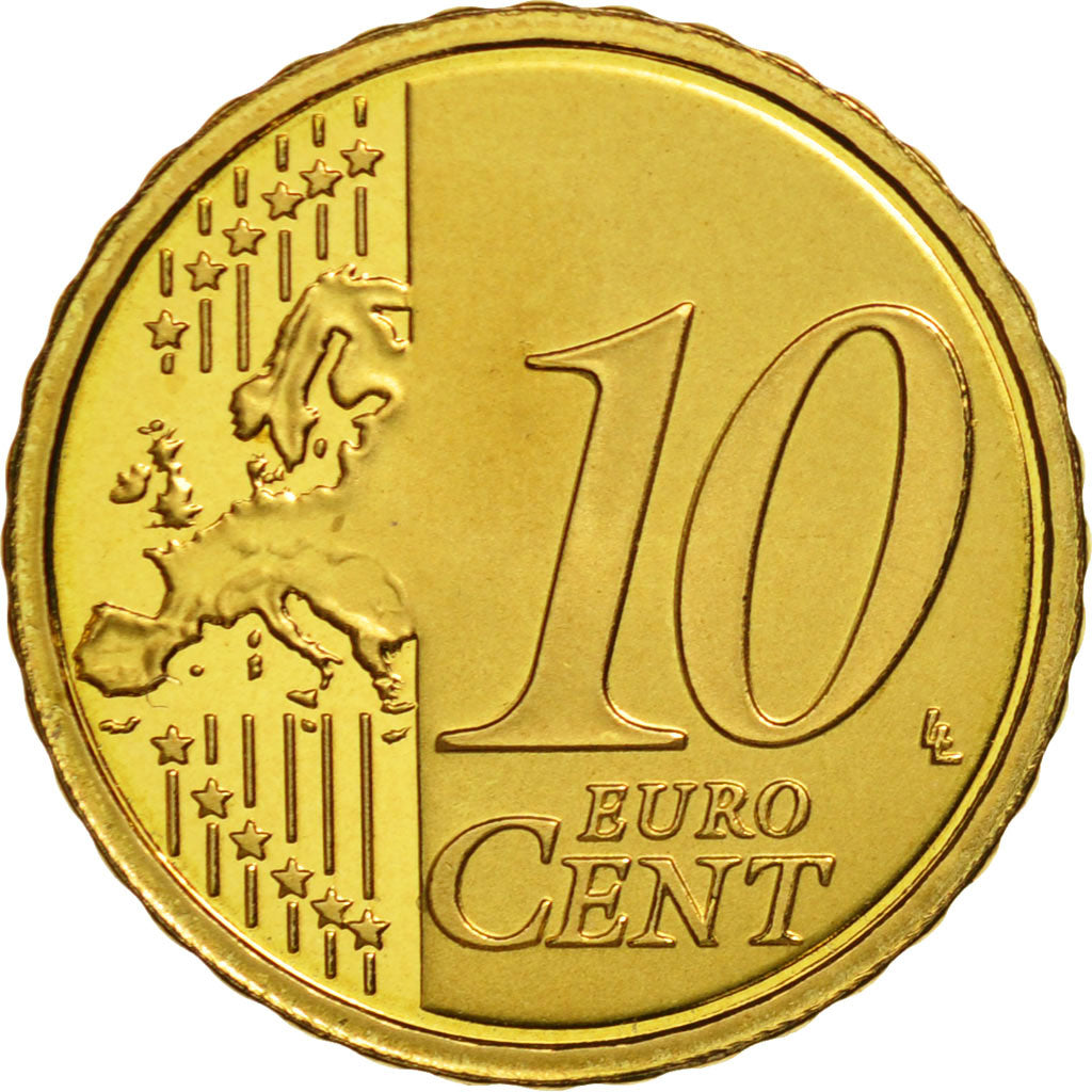 VATICAN CITY, 10 Euro Cent, 2008, MS(63), Brass, KM:385