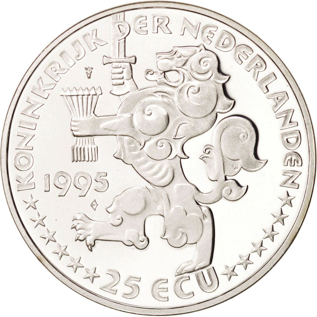 Paesi Bassi, Beatrix, 25 Ecu, 1995, FDC, Argento, KM:91.1