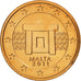 Malta, Euro Cent, 2011, MS(63), Copper Plated Steel, KM:125