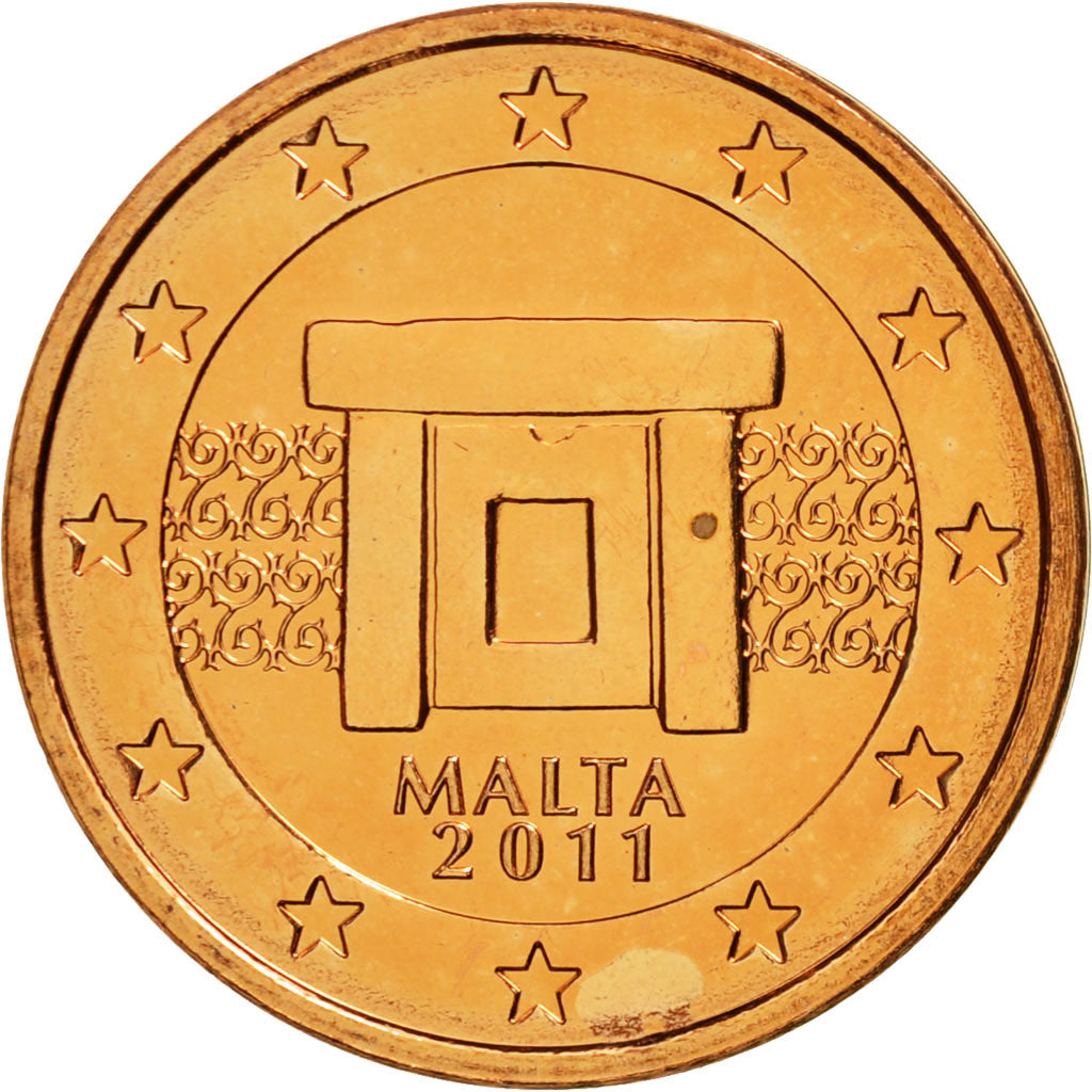 Malta, 2 Euro Cent, 2011, Paris, MS(63), Miedź platerowana stalą, KM:126