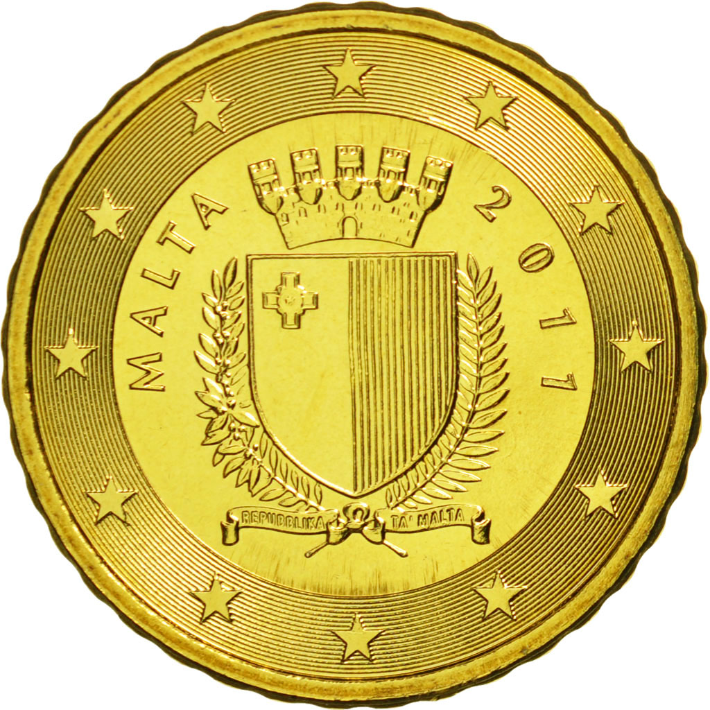 Malta, 10 Euro Cent, 2011, Paris, MS(63), Mosiądz, KM:128