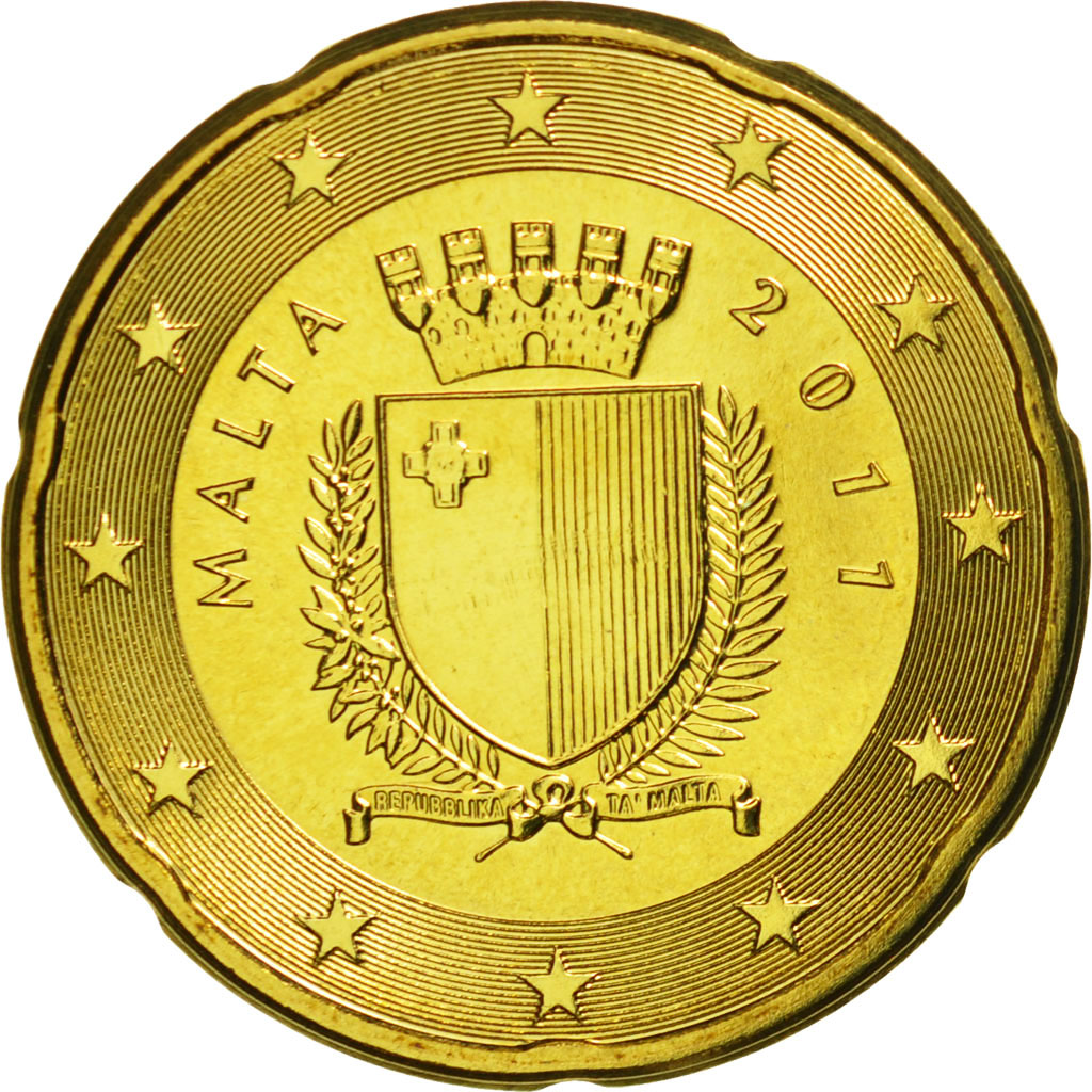 Malta, 20 Euro Cent, 2011, MS(63), Brass, KM:129