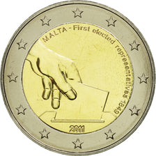 Malta, 2 Euro, First elected representatives, 2011, MS(63), Bi-Metallic, KM:144