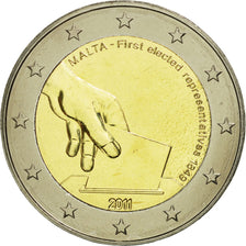 Malta, 2 Euro, First elected representatives, 2011, UNZ, Bi-Metallic, KM:144