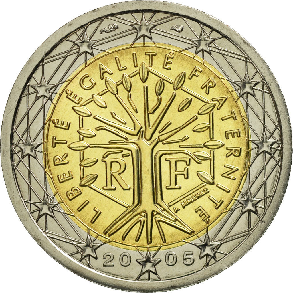 France, 2 Euro, 2005, MS(65-70), Bi-Metallic, KM:1289