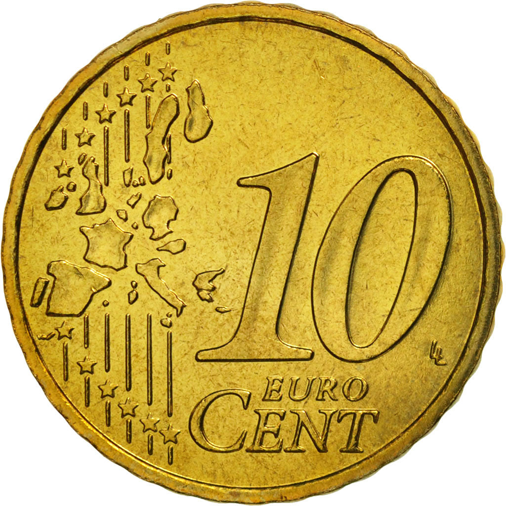 Coin, France, 10 Euro Cent, 1999, MS(65-70), Brass, KM:1285
