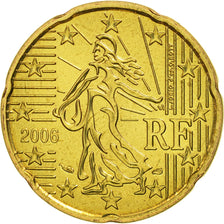 Coin, France, 20 Euro Cent, 2006, MS(65-70), Brass, KM:1286