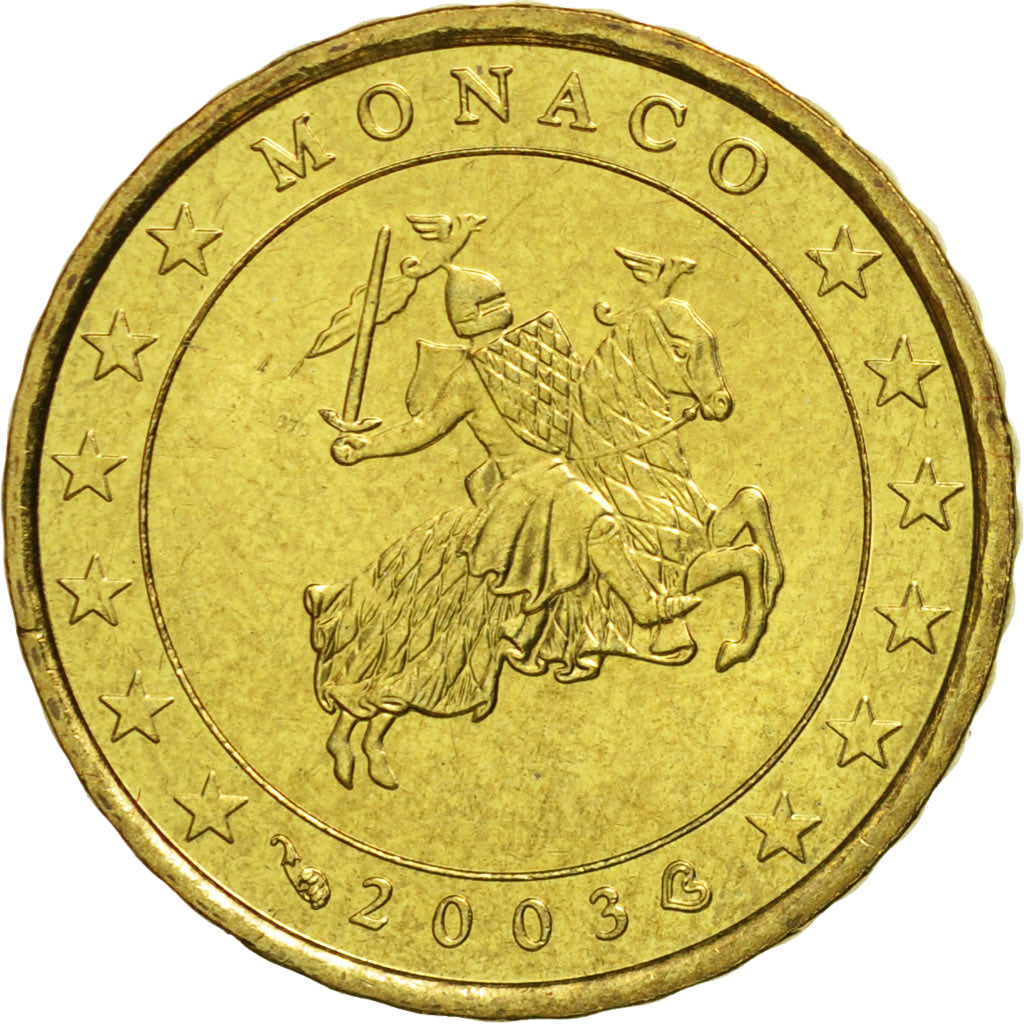 Monaco, 10 Euro Cent, 2003, SPL, Ottone, KM:170