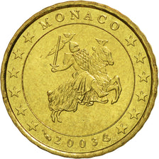 Monaco, 10 Euro Cent, 2003, MS(63), Brass, KM:170
