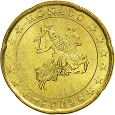 Monaco, 20 Euro Cent, 2003, SPL, Laiton, KM:171