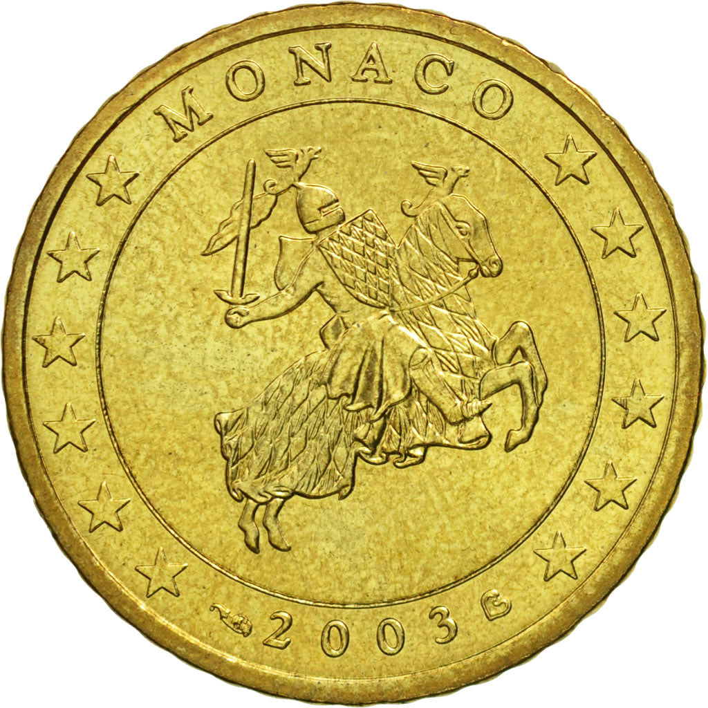 Monaco, 50 Euro Cent, 2003, SPL, Laiton, KM:172