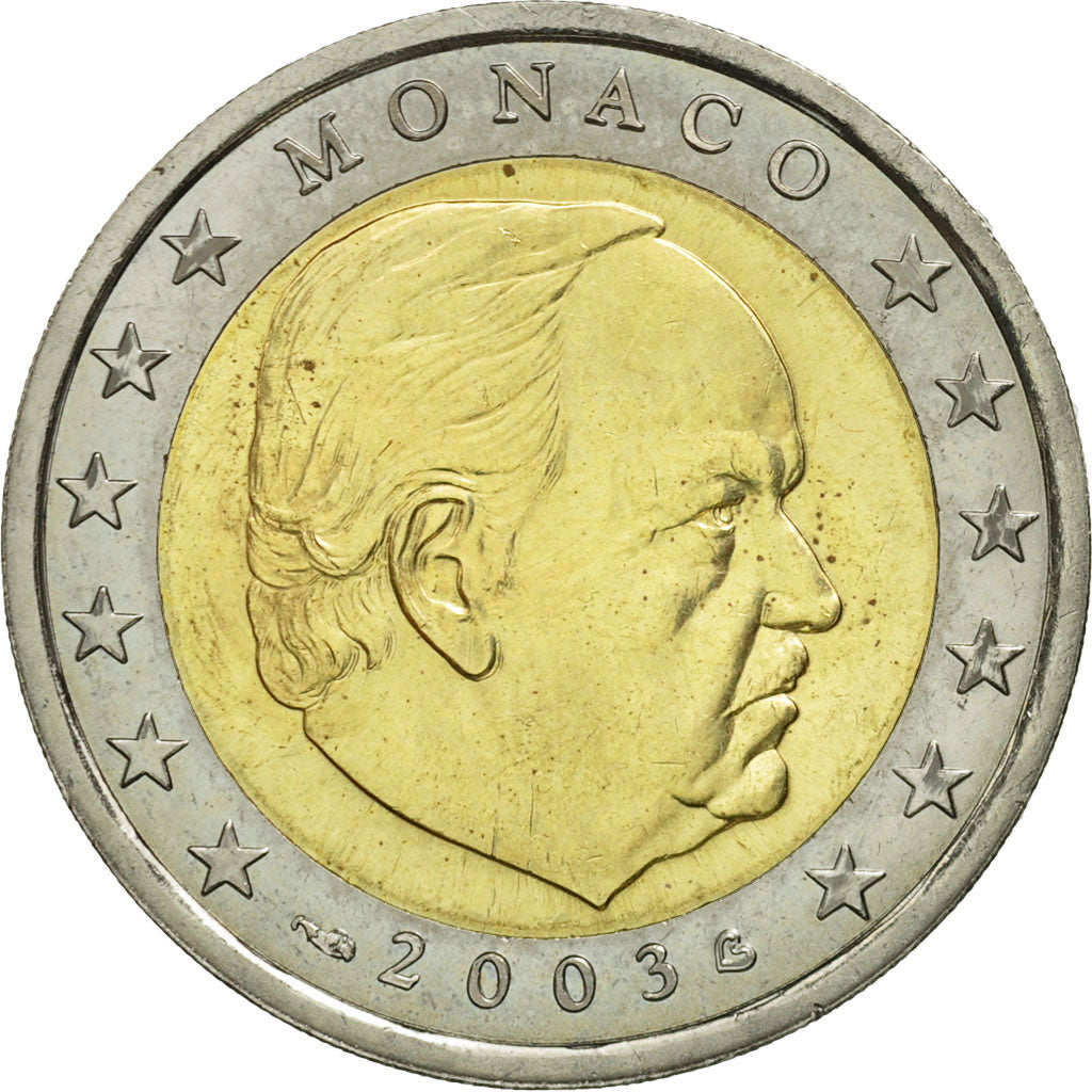Monaco, 2 Euro, 2003, MS(63), Bi-Metallic, KM:174