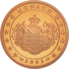 Monaco, Euro Cent, PROOF 2005, MS(65-70), Copper Plated Steel, KM:167