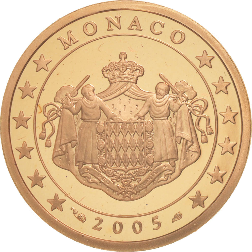 Monaco, 5 Euro Cent, PROOF 2005, MS(65-70), Copper Plated Steel, KM:169