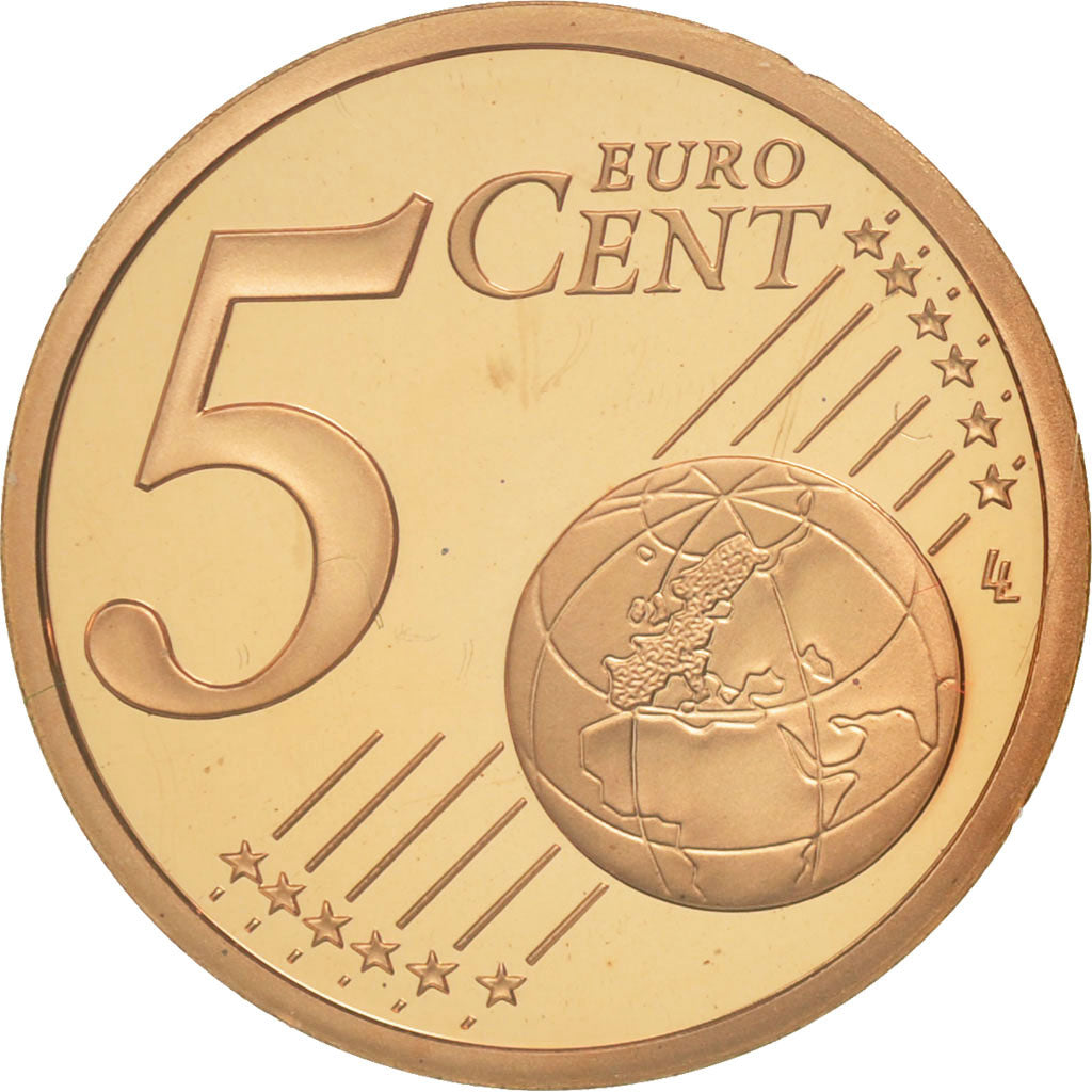 Monaco, 5 Euro Cent, PROOF 2005, MS(65-70), Copper Plated Steel, KM:169