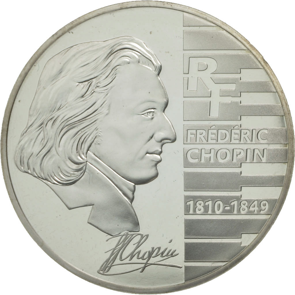 Moneta, Francia, 1-1/2 Euro, Chopin, 2005, FDC, Argento, KM:2027