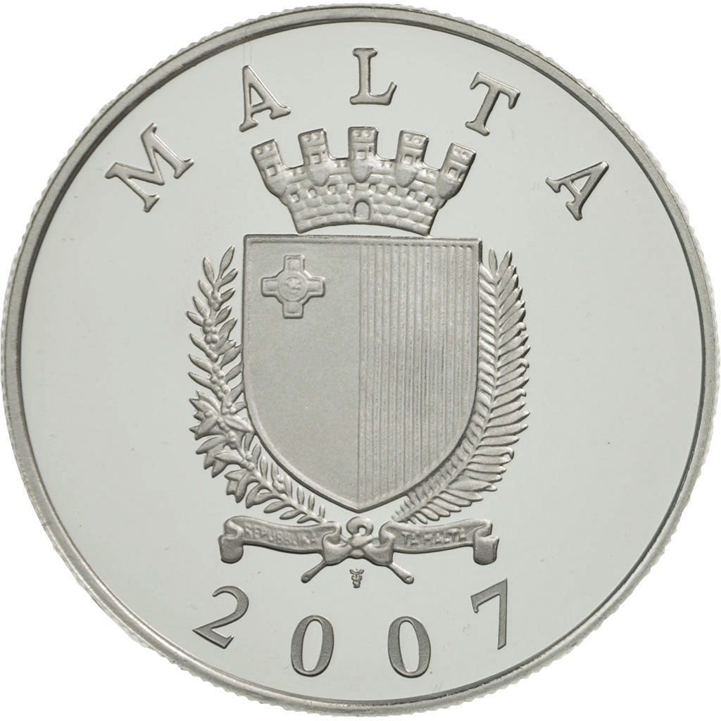 Malta, 5 Liri, PROOF 2007, MS(65-70), Silver, KM:123
