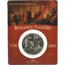 France, 1/4 Euro, Benjamin Franklin, 2006, MS(65-70), Silver, KM:1442