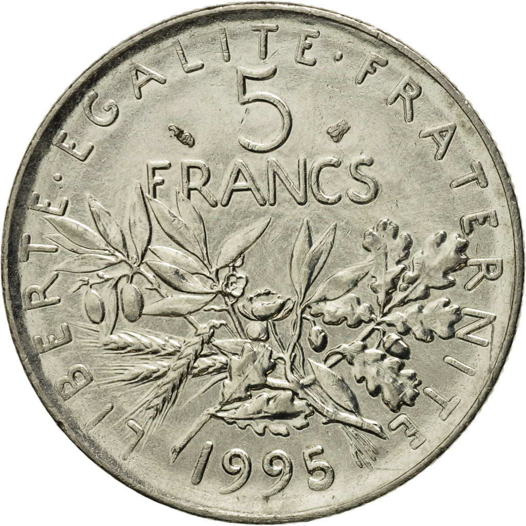 Coin, France, Semeuse, 5 Francs, 1995, Paris, MS(63), Nickel Clad Copper-Nickel